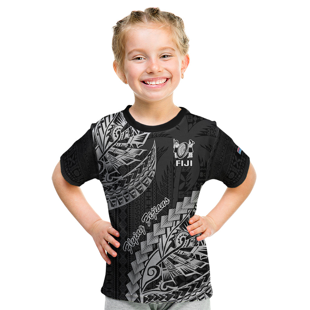 Fiji Rugby Kid T Shirt Kaiviti Fijian Tribal World Cup Black - Wonder Print Shop