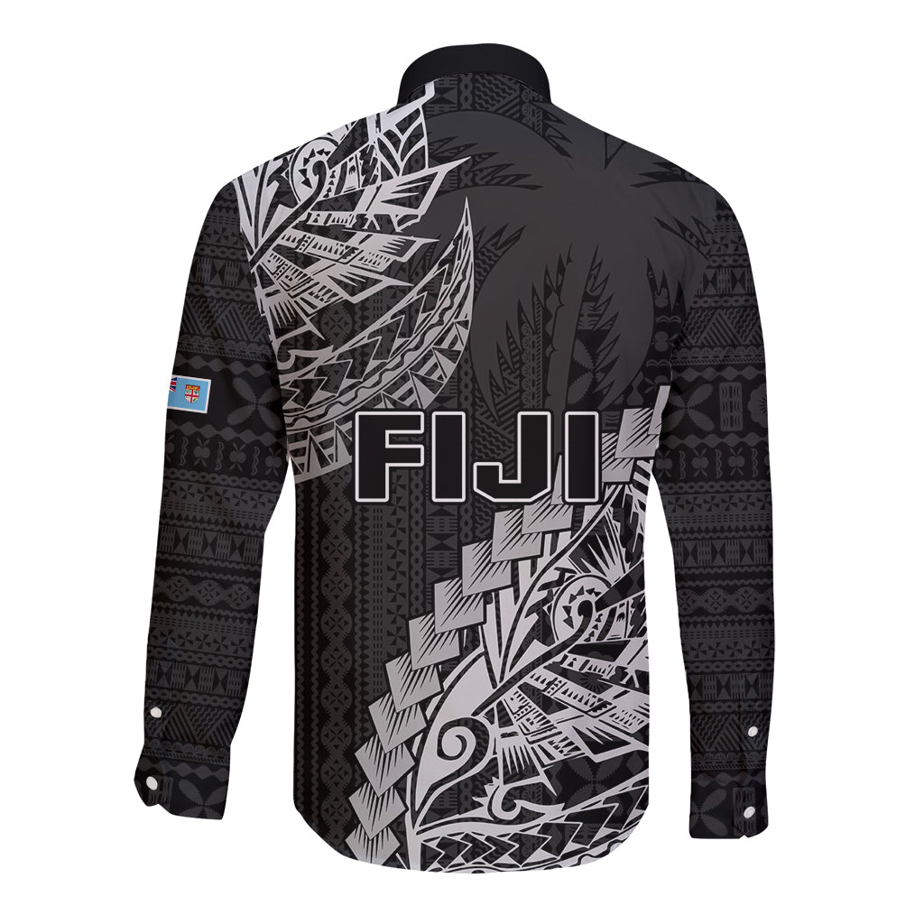 Fiji Rugby Long Sleeve Button Shirt Kaiviti Fijian Tribal World Cup Black - Wonder Print Shop