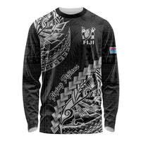 Fiji Rugby Long Sleeve Shirt Kaiviti Fijian Tribal World Cup Black - Wonder Print Shop