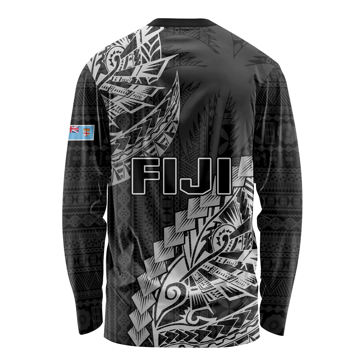 Fiji Rugby Long Sleeve Shirt Kaiviti Fijian Tribal World Cup Black - Wonder Print Shop