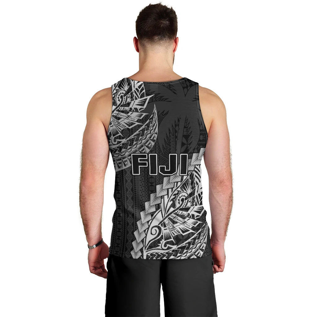 Fiji Rugby Men Tank Top Kaiviti Fijian Tribal World Cup Black - Wonder Print Shop