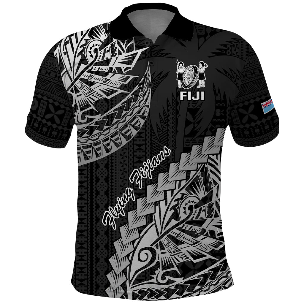 Fiji Rugby Polo Shirt Kaiviti Fijian Tribal World Cup Black - Wonder Print Shop