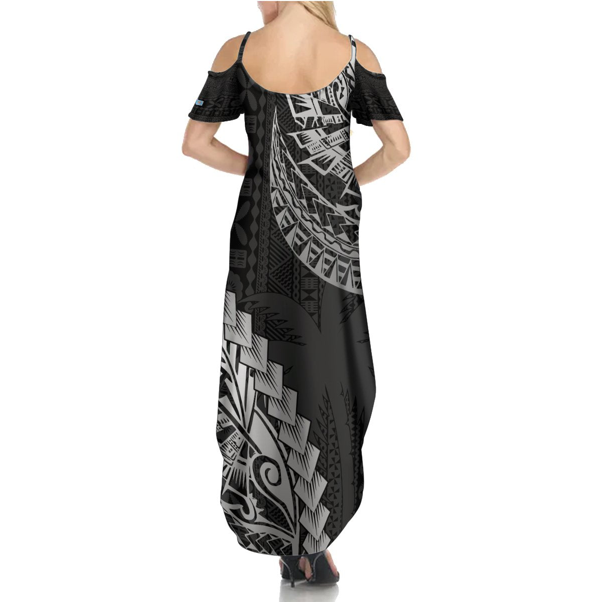 Fiji Rugby Summer Maxi Dress Kaiviti Fijian Tribal World Cup Black - Wonder Print Shop