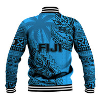 Fiji Rugby Baseball Jacket Kaiviti Fijian Tribal World Cup Blue No1 LT9 - Wonder Print Shop
