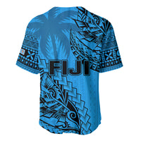 Fiji Rugby Baseball Jersey Kaiviti Fijian Tribal World Cup Blue No1 LT9 - Wonder Print Shop