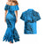 Fiji Rugby Couples Matching Mermaid Dress and Hawaiian Shirt Kaiviti Fijian Tribal World Cup Blue No1 LT9 - Wonder Print Shop