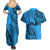 Fiji Rugby Couples Matching Summer Maxi Dress and Hawaiian Shirt Kaiviti Fijian Tribal World Cup Blue No1 LT9 - Wonder Print Shop
