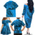 Fiji Rugby Family Matching Off Shoulder Long Sleeve Dress and Hawaiian Shirt Kaiviti Fijian Tribal World Cup Blue No1 - Wonder Print Shop