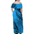 Fiji Rugby Family Matching Off Shoulder Maxi Dress and Hawaiian Shirt Kaiviti Fijian Tribal World Cup Blue No1 LT9 - Wonder Print Shop