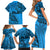 Fiji Rugby Family Matching Short Sleeve Bodycon Dress and Hawaiian Shirt Kaiviti Fijian Tribal World Cup Blue No1 - Wonder Print Shop