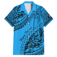Fiji Rugby Hawaiian Shirt Kaiviti Fijian Tribal World Cup Blue No1 - Wonder Print Shop