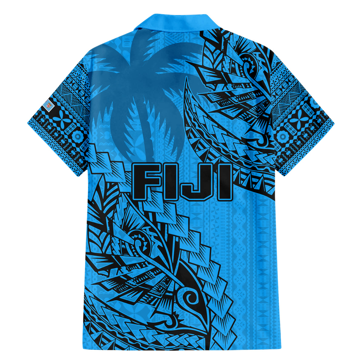 Fiji Rugby Hawaiian Shirt Kaiviti Fijian Tribal World Cup Blue No1 - Wonder Print Shop