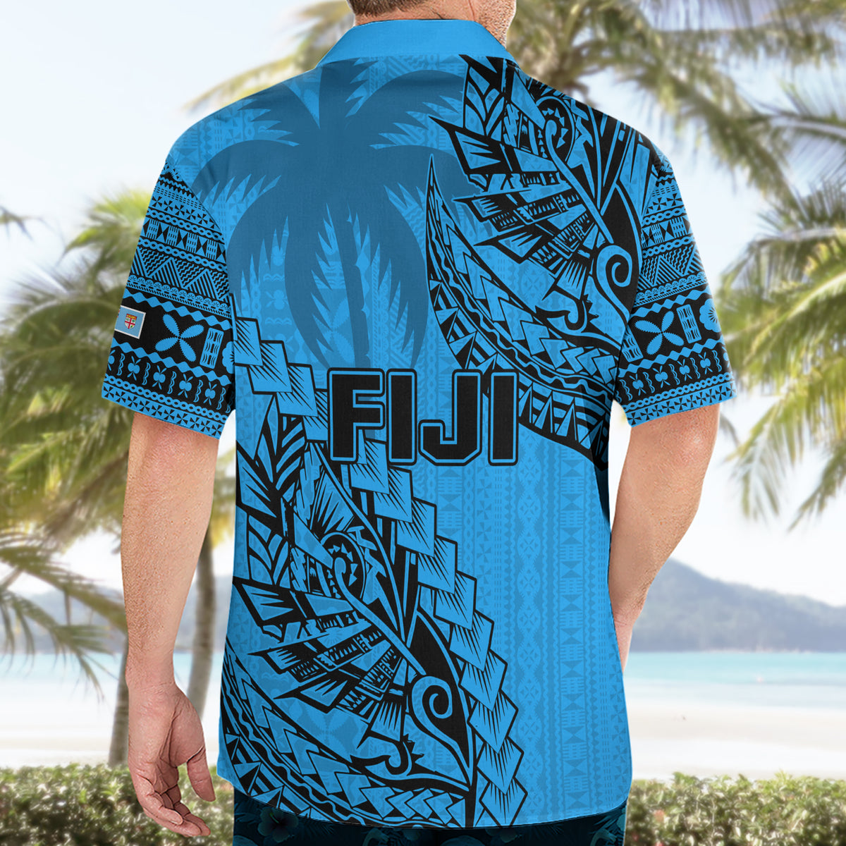 Fiji Rugby Hawaiian Shirt Kaiviti Fijian Tribal World Cup Blue No1 - Wonder Print Shop