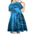 Fiji Rugby Kid Short Sleeve Dress Kaiviti Fijian Tribal World Cup Blue No1 - Wonder Print Shop