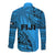 Fiji Rugby Long Sleeve Button Shirt Kaiviti Fijian Tribal World Cup Blue No1 - Wonder Print Shop