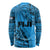 Fiji Rugby Long Sleeve Shirt Kaiviti Fijian Tribal World Cup Blue No1 - Wonder Print Shop
