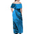 Fiji Rugby Off Shoulder Maxi Dress Kaiviti Fijian Tribal World Cup Blue No1 - Wonder Print Shop