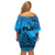 Fiji Rugby Off Shoulder Short Dress Kaiviti Fijian Tribal World Cup Blue No1 - Wonder Print Shop