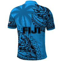 Fiji Rugby Polo Shirt Kaiviti Fijian Tribal World Cup Blue No1 - Wonder Print Shop
