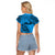 Fiji Rugby Raglan Cropped T Shirt Kaiviti Fijian Tribal World Cup Blue No1 - Wonder Print Shop