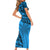 Fiji Rugby Short Sleeve Bodycon Dress Kaiviti Fijian Tribal World Cup Blue No1 - Wonder Print Shop