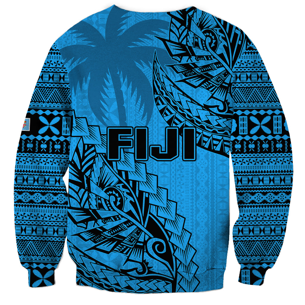 Fiji Rugby Sweatshirt Kaiviti Fijian Tribal World Cup Blue No1 - Wonder Print Shop