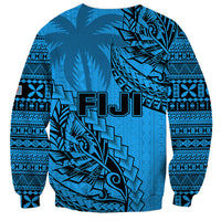 Fiji Rugby Sweatshirt Kaiviti Fijian Tribal World Cup Blue No1 - Wonder Print Shop
