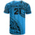 Custom Fiji Rugby T Shirt Kaiviti Fijian Tribal World Cup Blue No1 - Wonder Print Shop