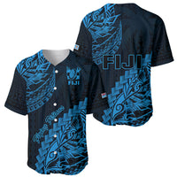 Fiji Rugby Baseball Jersey Kaiviti Fijian Tribal World Cup Blue No2 LT9 - Wonder Print Shop