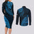 Fiji Rugby Couples Matching Long Sleeve Bodycon Dress and Long Sleeve Button Shirt Kaiviti Fijian Tribal World Cup Blue No2 LT9 - Wonder Print Shop