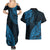 Fiji Rugby Couples Matching Summer Maxi Dress and Hawaiian Shirt Kaiviti Fijian Tribal World Cup Blue No2 LT9 - Wonder Print Shop