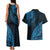 Fiji Rugby Couples Matching Tank Maxi Dress and Hawaiian Shirt Kaiviti Fijian Tribal World Cup Blue No2 LT9 - Wonder Print Shop