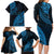 Fiji Rugby Family Matching Long Sleeve Bodycon Dress and Hawaiian Shirt Kaiviti Fijian Tribal World Cup Blue No2 LT9 - Wonder Print Shop