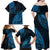 Fiji Rugby Family Matching Off Shoulder Maxi Dress and Hawaiian Shirt Kaiviti Fijian Tribal World Cup Blue No2 LT9 - Wonder Print Shop