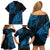 Fiji Rugby Family Matching Off Shoulder Short Dress and Hawaiian Shirt Kaiviti Fijian Tribal World Cup Blue No2 LT9 - Wonder Print Shop