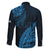 Fiji Rugby Family Matching Off Shoulder Short Dress and Hawaiian Shirt Kaiviti Fijian Tribal World Cup Blue No2 LT9 - Wonder Print Shop