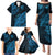 Fiji Rugby Family Matching Puletasi Dress and Hawaiian Shirt Kaiviti Fijian Tribal World Cup Blue No2 - Wonder Print Shop