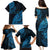 Fiji Rugby Family Matching Puletasi Dress and Hawaiian Shirt Kaiviti Fijian Tribal World Cup Blue No2 - Wonder Print Shop