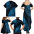 Fiji Rugby Family Matching Summer Maxi Dress and Hawaiian Shirt Kaiviti Fijian Tribal World Cup Blue No2 - Wonder Print Shop