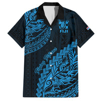 Fiji Rugby Hawaiian Shirt Kaiviti Fijian Tribal World Cup Blue No2 - Wonder Print Shop