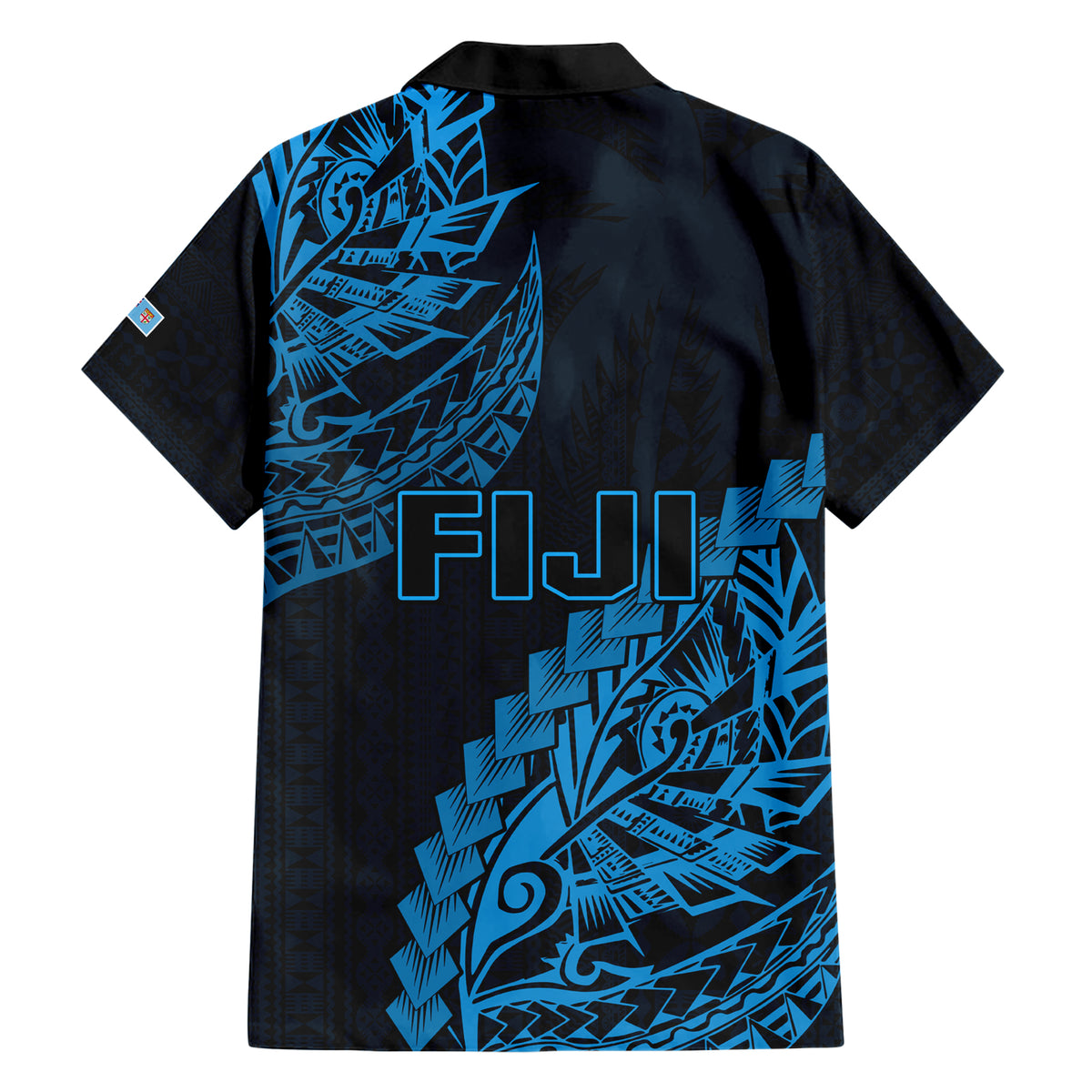 Fiji Rugby Hawaiian Shirt Kaiviti Fijian Tribal World Cup Blue No2 - Wonder Print Shop