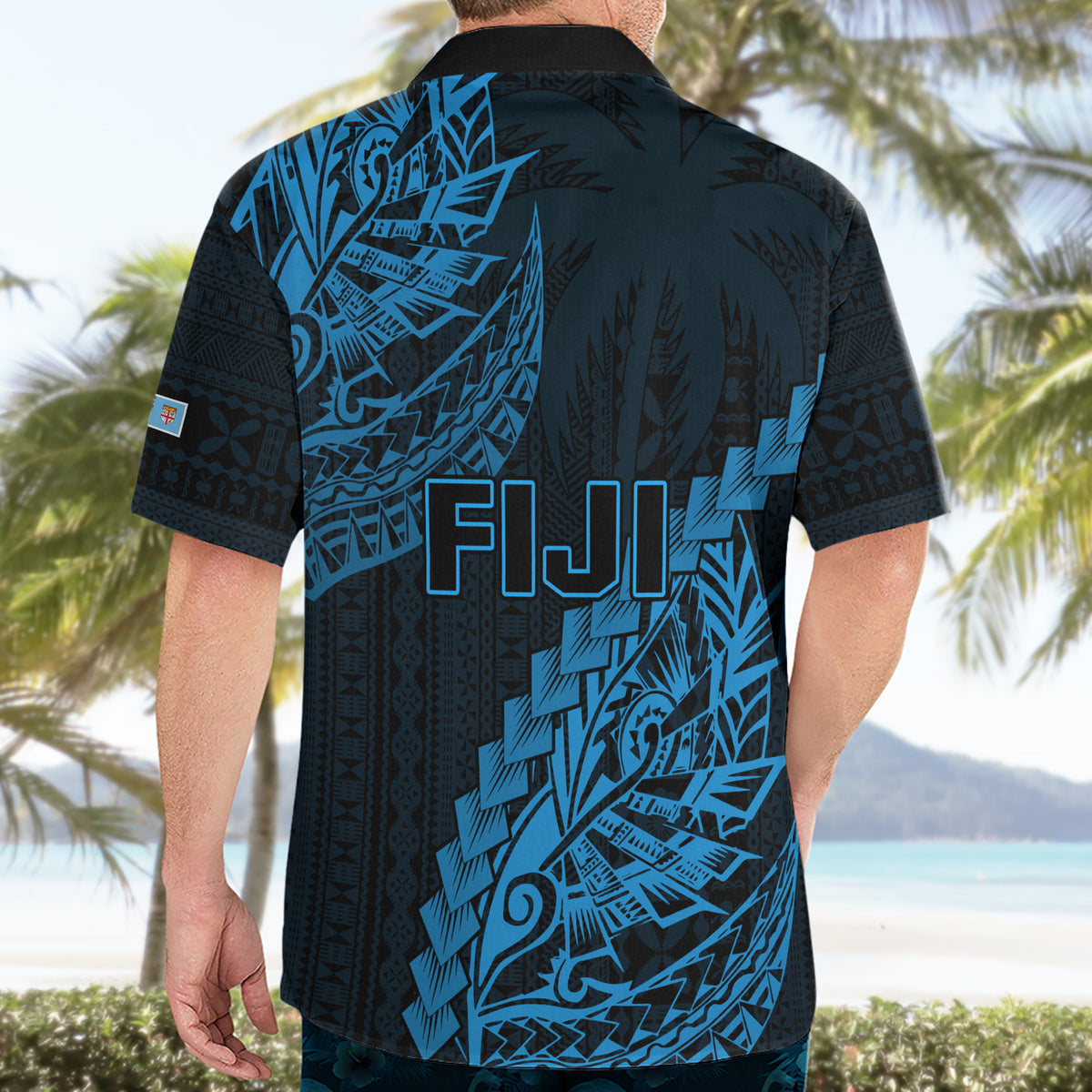 Fiji Rugby Hawaiian Shirt Kaiviti Fijian Tribal World Cup Blue No2 - Wonder Print Shop