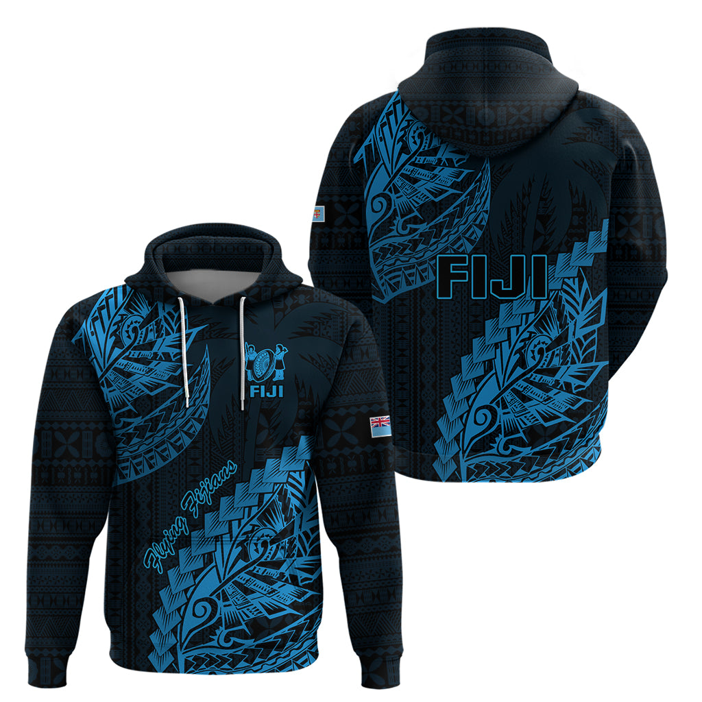 Fiji Rugby Hoodie Kaiviti Fijian Tribal World Cup Blue No2 - Wonder Print Shop