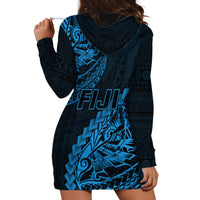 Fiji Rugby Hoodie Dress Kaiviti Fijian Tribal World Cup Blue No2 - Wonder Print Shop
