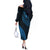 Fiji Rugby Off The Shoulder Long Sleeve Dress Kaiviti Fijian Tribal World Cup Blue No2 - Wonder Print Shop
