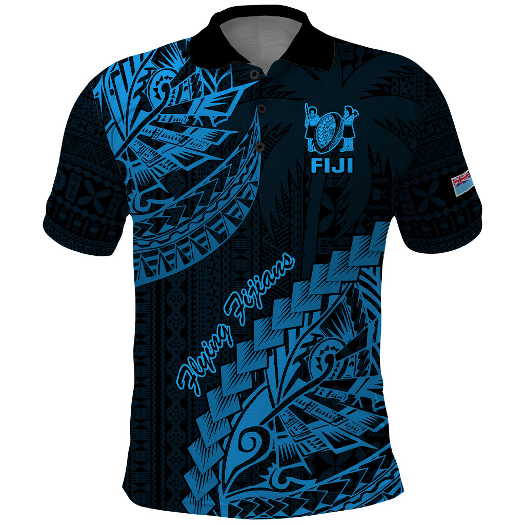 Fiji Rugby Polo Shirt Kaiviti Fijian Tribal World Cup Blue No2 - Wonder Print Shop