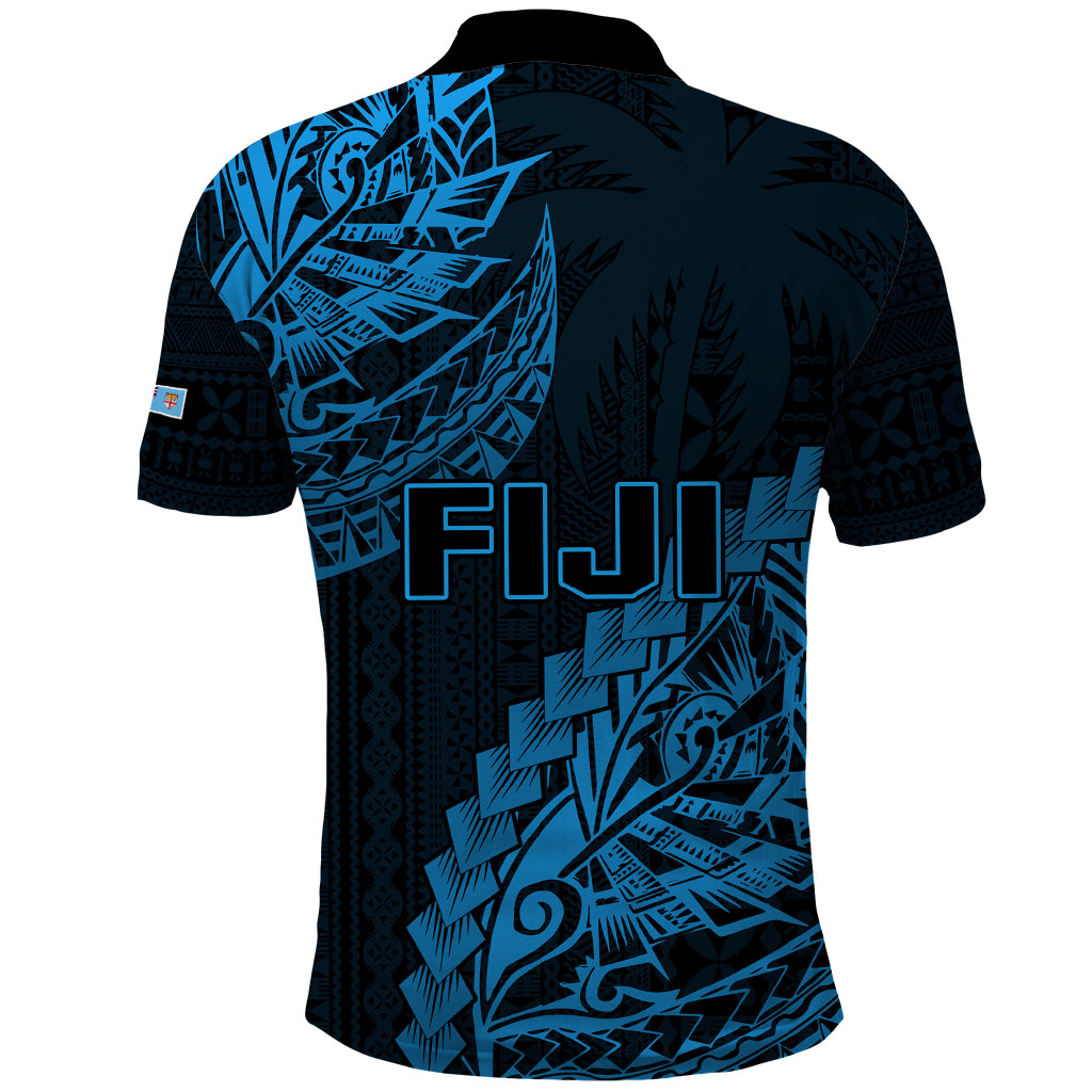 Fiji Rugby Polo Shirt Kaiviti Fijian Tribal World Cup Blue No2 - Wonder Print Shop