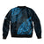 Fiji Rugby Sleeve Zip Bomber Jacket Kaiviti Fijian Tribal World Cup Blue No2 - Wonder Print Shop