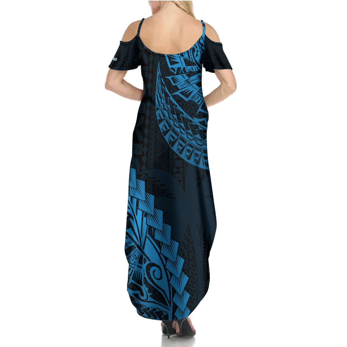 Fiji Rugby Summer Maxi Dress Kaiviti Fijian Tribal World Cup Blue No2 - Wonder Print Shop