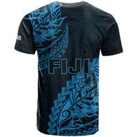 Fiji Rugby T Shirt Kaiviti Fijian Tribal World Cup Blue No2 - Wonder Print Shop